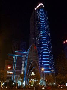 External colour LED lighting controls for the Goethe Hotel